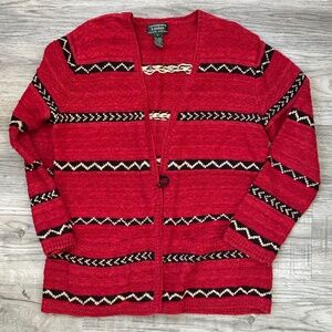 Ralph Lauren Red and Black Sweater